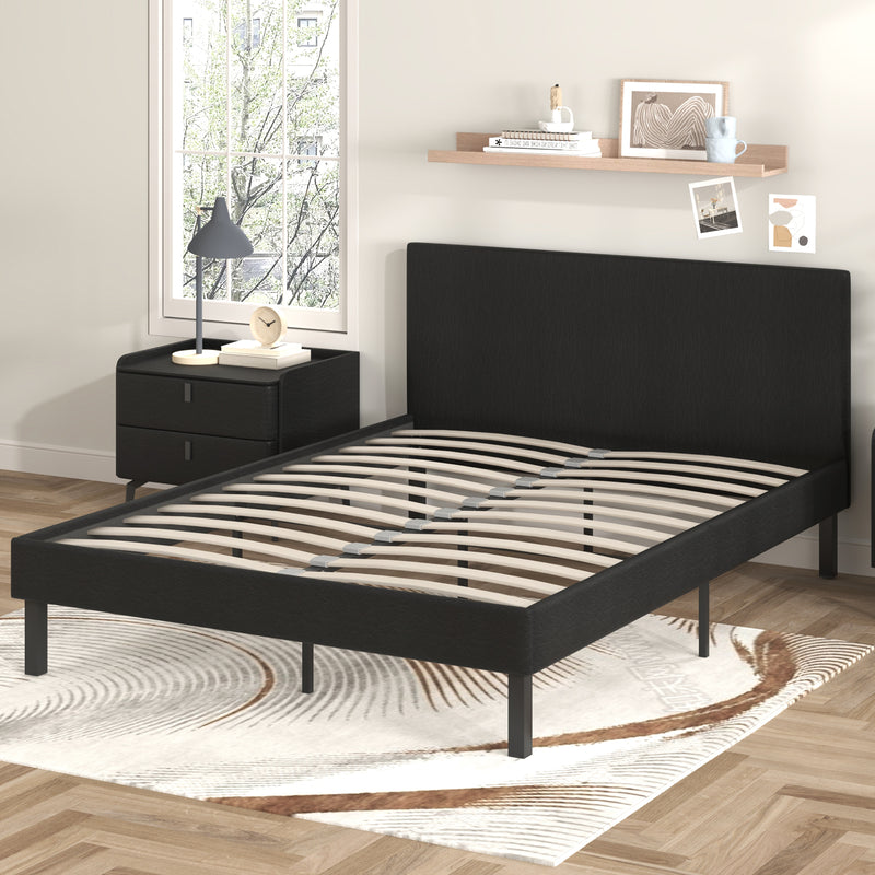 Advwin Bed Frame Double Size Mattress Base Leather