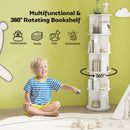 Advwin 5-Tier 360 Rotating Corner Bookshelf White