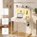 Advwin 80cm Small Desk w/ Monitor Stand & Pegboard
