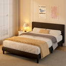 Advwin Bed Frame Upholstered Black Platform Base