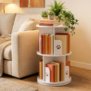 Advwin 2-Tier Rotating Bookshelf Wooden Bookcase