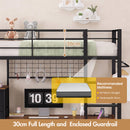 Advwin Loft Bed Frame with L-Shaped Desk & 7 Drawers Single