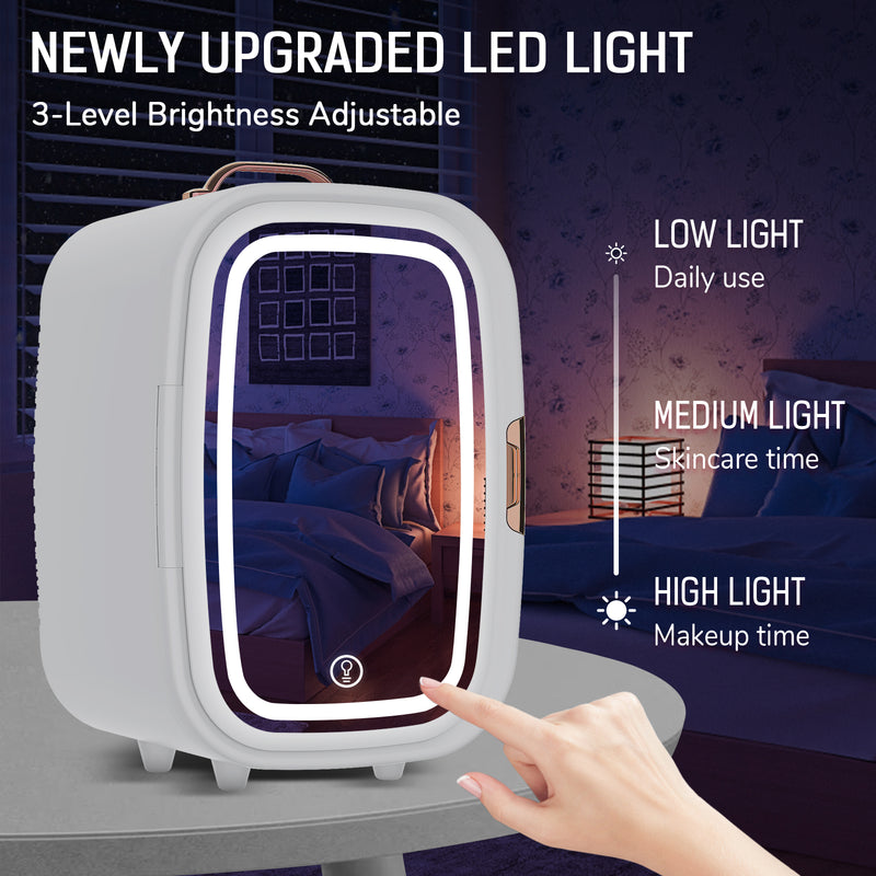 Advwin 15L Mini Makeup Fridge with LED Makeup Mirror