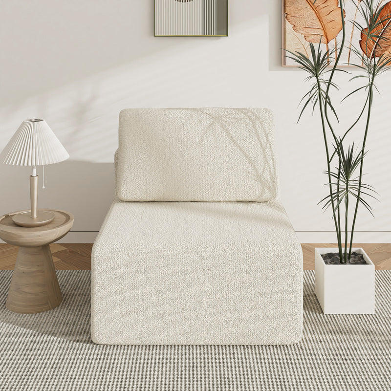 Advwin Armless Sofa Chair Chenille Fabric