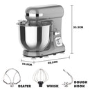 Advwin 6.5L 1400W Stand Mixer 6-Speed Grey