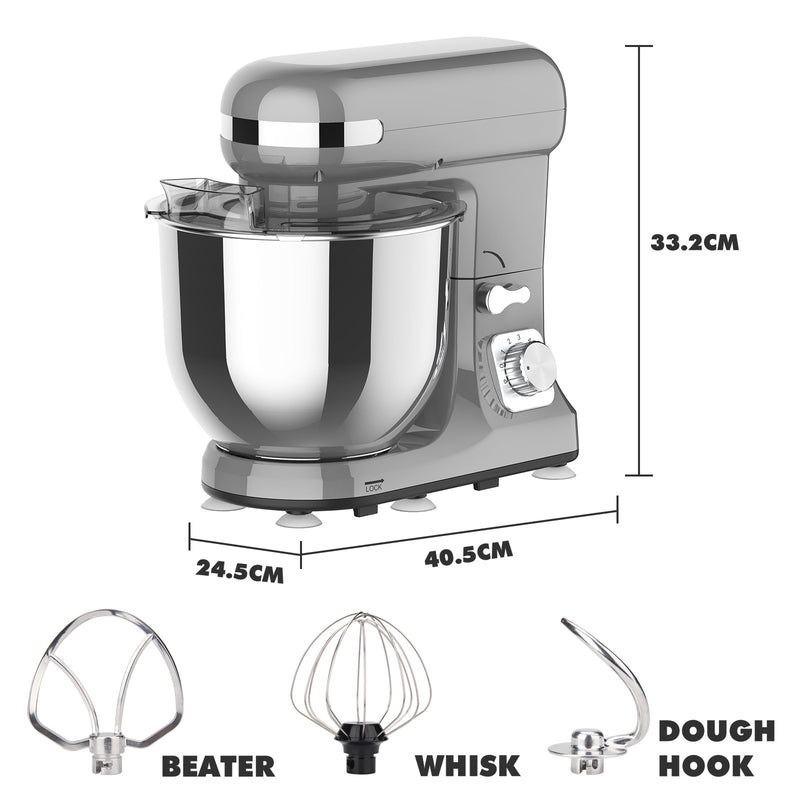 Advwin 6.5L 1400W Stand Mixer 6-Speed Grey