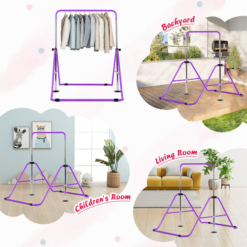 Advwin Kids Foldable Gymnastics Horizontal Bars