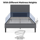 Advwin Bed Frame Mattress Base Upholstered Grey