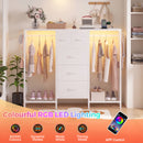 Advwin Fabric Drawer Dresser with Hanging Rack