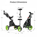 Advwin 3-Wheel Golf Push Cart w/ Adjustable Seat & Handle
