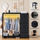 Advwin Fabric Chest of Drawers with Hanging Rack