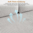 Advwin 4-Seater U Shape Corduroy Sectional Sofa 280cm