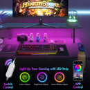 Advwin L Shaped Gaming Desk with LED Lights