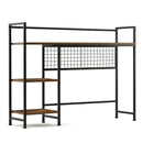 Advwin 3-Tier Desktop Organizer with Hooks Rustic Brown