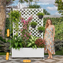 Advwin Planter Box Privacy Screen with Trellis & Wheels
