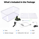 Advwin Fish Tank 50L with Artificial Hill 3-Color Lighting
