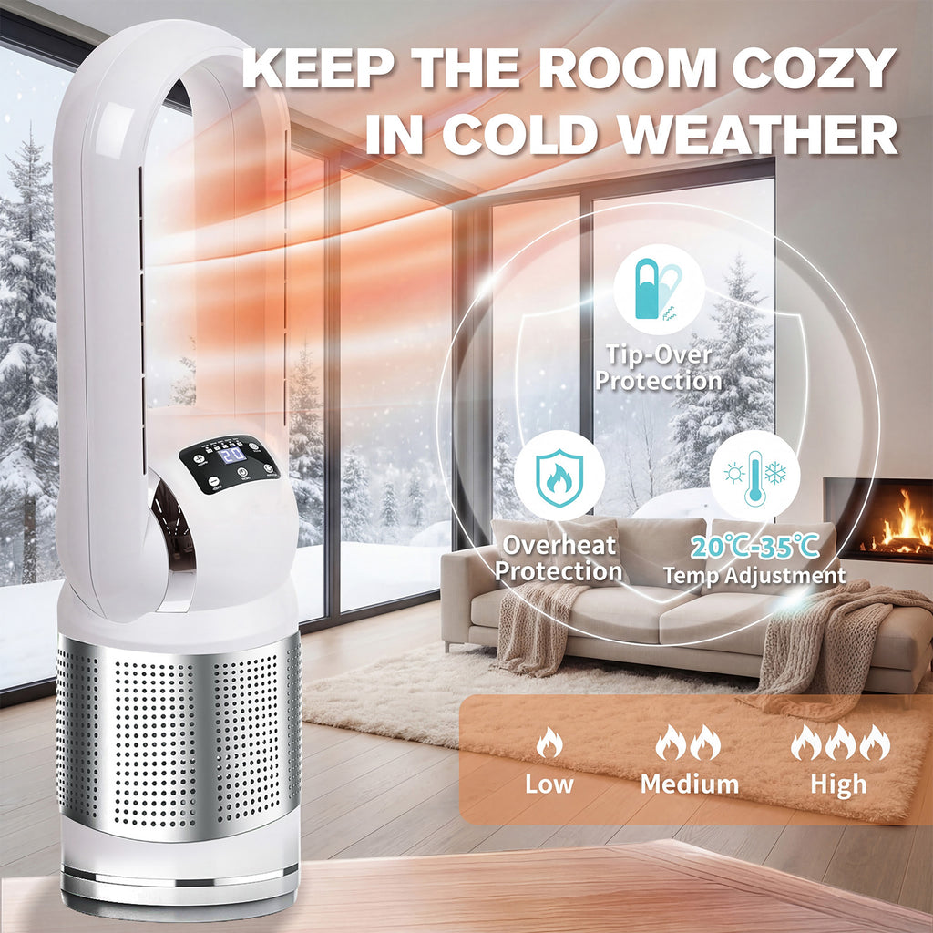 Advwin Fans Advwin Heater Bladeless Tower Fan with Air Purifier