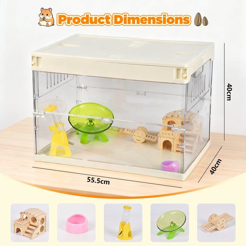 Advwin Foldable Transparent Hamster & Guinea Pig Cage