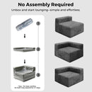 Advwin Armless Sofa Chair Chenille Fabric Modular Sofa