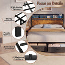 Advwin LED Bed Frame w/ Charging & 2 Drawers