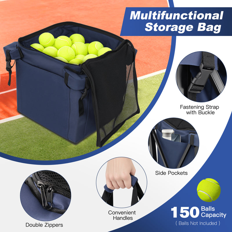 Advwin Foldable Tennis Ball Cart Aluminium Training Hopper
