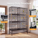 Advwin Large 3-Tier Stackable & Divided Bird Cage Aviary