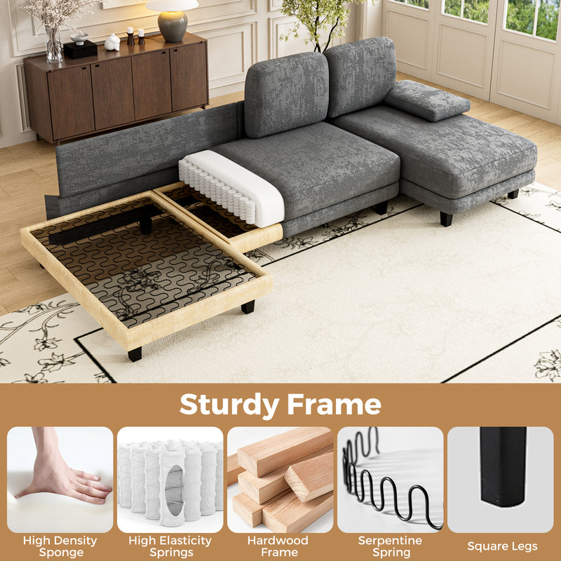 Advwin Sectiona Sofa 4-Seat Chenille Fabric 280cm (Pre-Order)