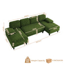 Advwin Sectiona Sofa 4-Seater Corduroy U Shape Couch