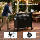 Advwin Mobile Kitchen Island with Foldable Side Table