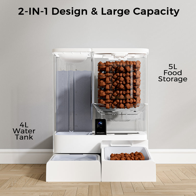Advwin 2-in-1 Automatic Cat Feeder Waterer Set