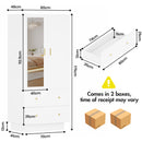 Advwin 2 Doors Armoire Wardrobe Closet with Mirror