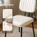 Advwin Dining Chairs Set of 4 Kitchen Chair PU White