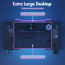 Advwin 120cm Z-Shape LED Gaming Desk w/ Mouse Pad
