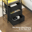 Advwin LED Bedside Table 3 Fabric Drawers 70cm