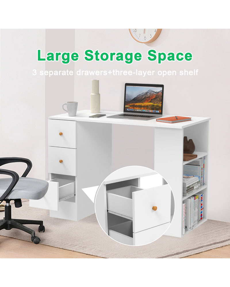 Advwin Office Desk Computer Desk with Drawers Cabinet