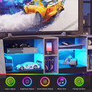 Advwin 160cm LED TV Unit with Adjustable Glass Shelves