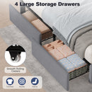 Advwin Hidden Storage Bed Frame w/ Charging Station Grey