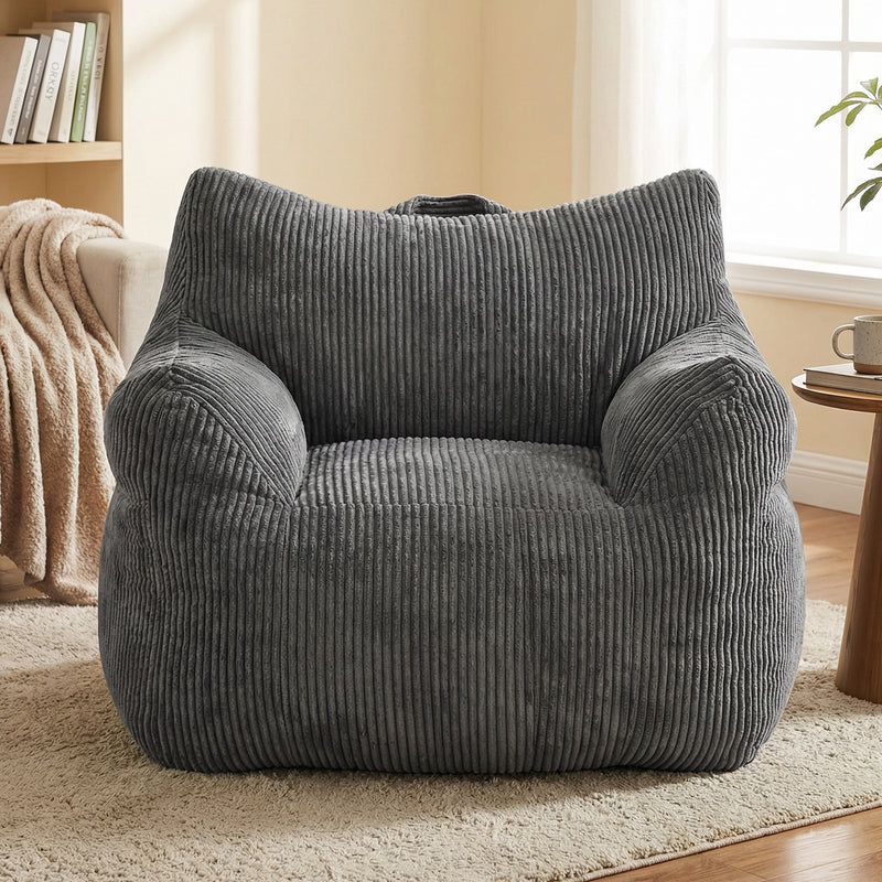Advwin 83*90cm Corduroy Bean Bag Chair with Backrest