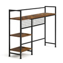 Advwin 3-Tier Desktop Organizer with Hooks Rustic Brown