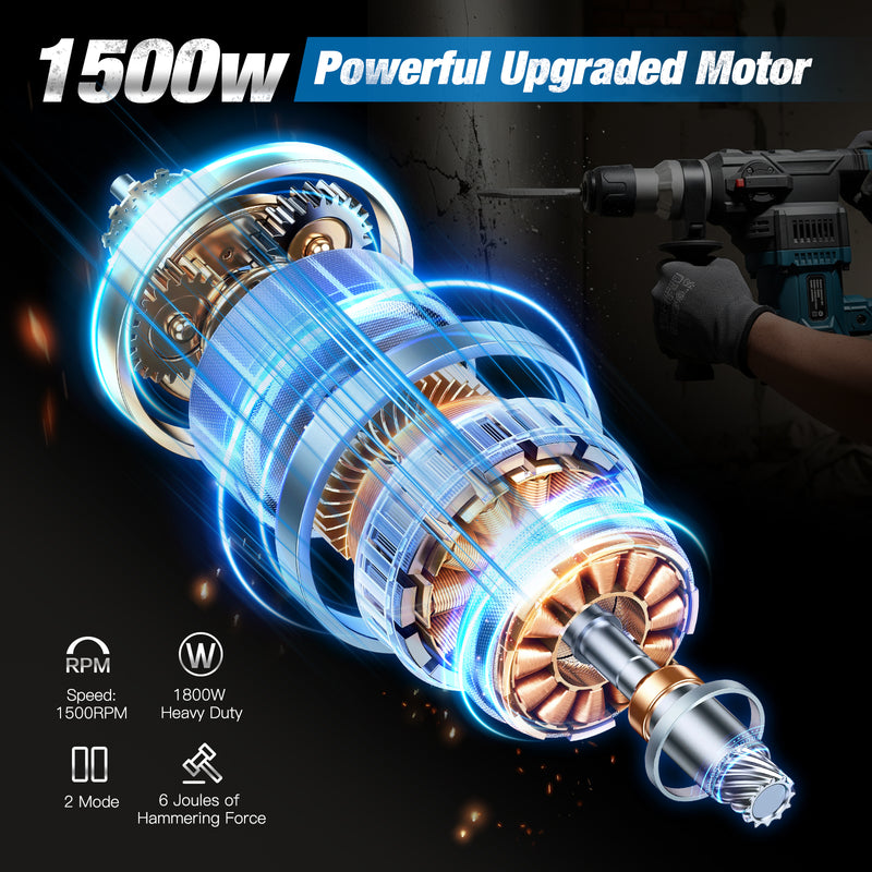 Advwin SDS-Plus Rotary Hammer Drill with 9 Bits