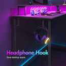 Advwin L Shaped Gaming Desk with LED Lights