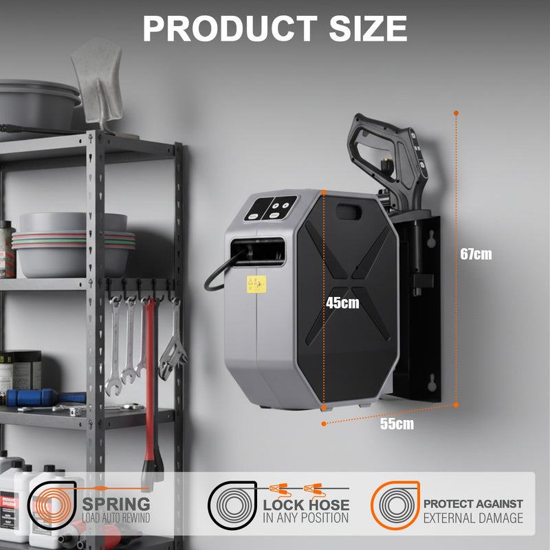 Advwin Wall Pressure Washer 4600PSI 30M Retractable Hose