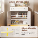 Advwin Sideboard Buffet Cabinet with Adjustable Shelves