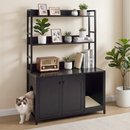 Advwin Wooden Hidden Litter Box Furniture w/ Storage Rack
