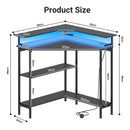 Advwin Corner Desk Triangle LED Gaming Desk