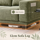 Advwin 3 Seater Sofa with Removable Backrest 225cm