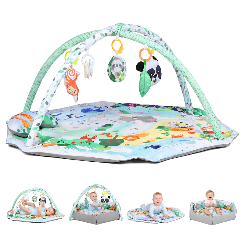 Advwin Baby Play Gym Mat 8-in-1 Tummy Time Mat & Ball Pit