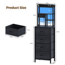 Advwin Tall Bedside Table with Charging Station (Pre-Order)