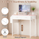 Advwin 80cm Small Desk with 2 Drawers and Storage Bag