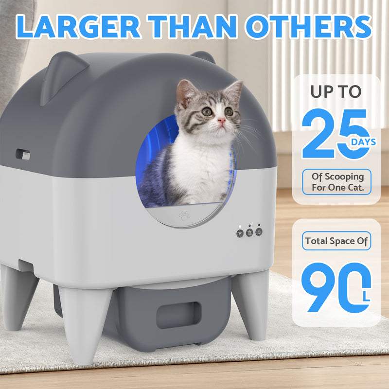 Advwin 90L Automatic Cat Litter Box Self Cleaning